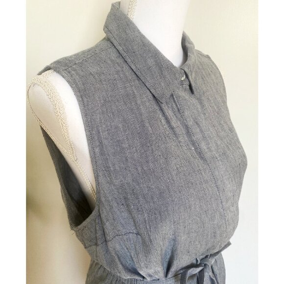 ✧˚Chic & Professional Nicole Miller Twill Linen Shirt Dress˚✧ - Picture 7 of 12